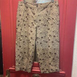 Vtg Linen Blend Cropped Lounge Pants